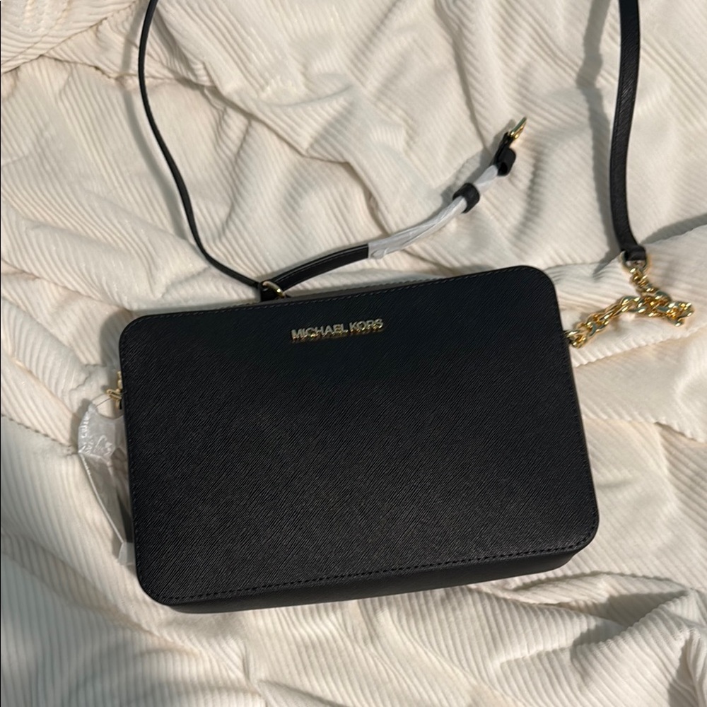 NWT Michael Kors Black Saffiano Leather Crossbody